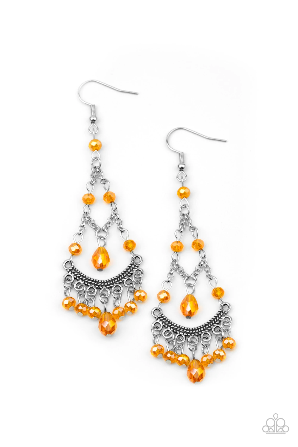 Paparazzi First In SHINE - Orange Earrings