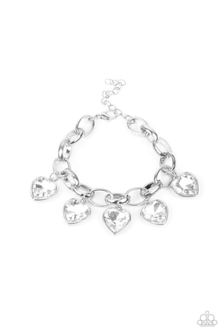 Paparazzi Candy Heart Charmer - White Bracelet