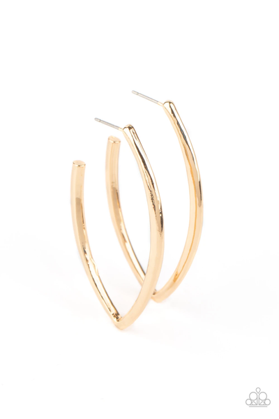 Paparazzi Point Blank Beautiful - Gold Earrings