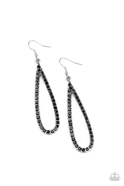 Paparazzi Glitzy Goals - Black Earrings