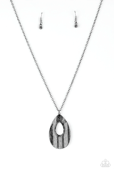 Paparazzi Stop, TEARDROP, and Roll - Black Necklace
