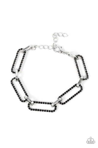 Paparazzi Still Not OVAL You - Black Bracelet