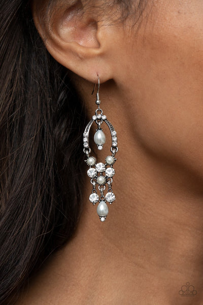 Paparazzi Back In The Spotlight - White Earrings