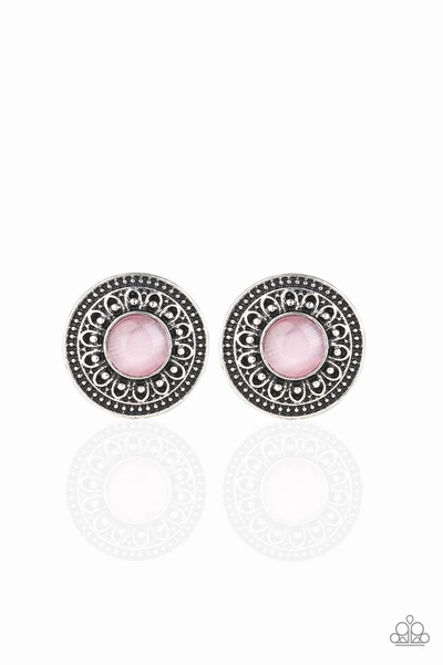 Paparazzi Fine Flora - Pink Post Earrings