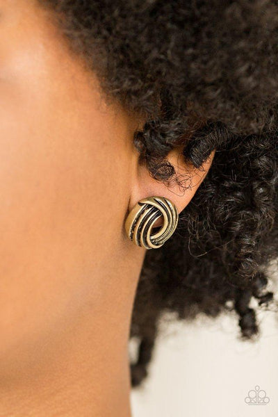 Paparazzi Rare Refinement - Brass Post Earrings