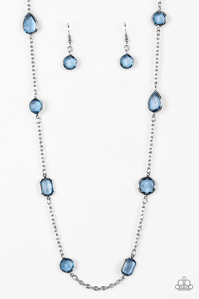 Paparazzi Glassy Glamorous - Blue Necklace