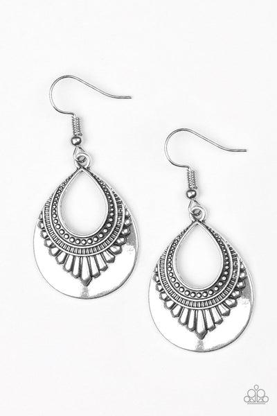 Paparazzi Totally Terrestrial - Silver Earrings