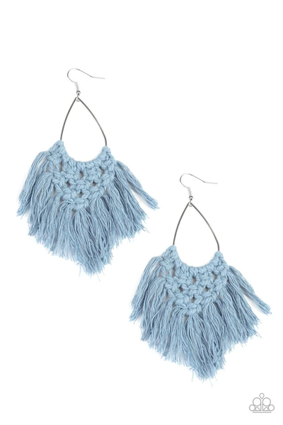 Paparazzi Oh MACRAME, Oh My - Blue Earrings