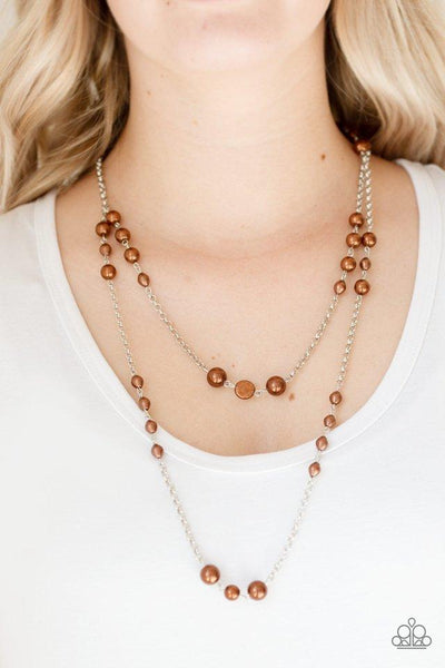 Paparazzi Pearl Promenade - Brown Necklace