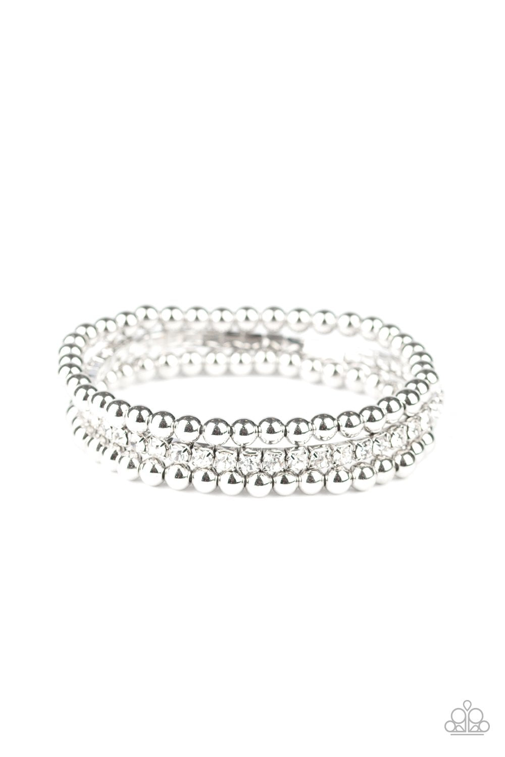 Paparazzi Glam Game - White Bracelet