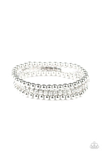 Paparazzi Glam Game - White Bracelet