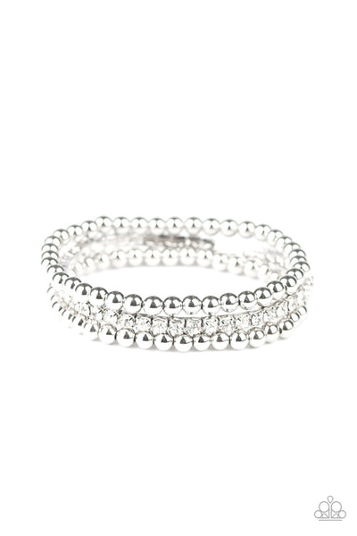 Paparazzi Glam Game - White Bracelet