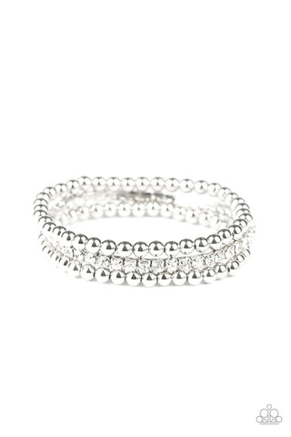 Paparazzi Glam Game - White Bracelet