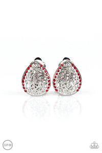 Paparazzi Garden Date - Red Earrings