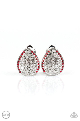 Paparazzi Garden Date - Red Earrings