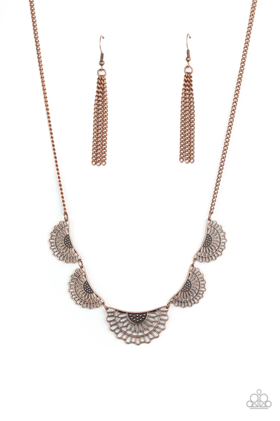 Paparazzi Fanned Out Fashion - Copper Necklace