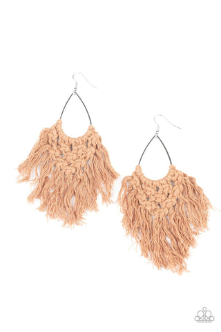Paparazzi Oh MACRAME, Oh My - Brown Earrings