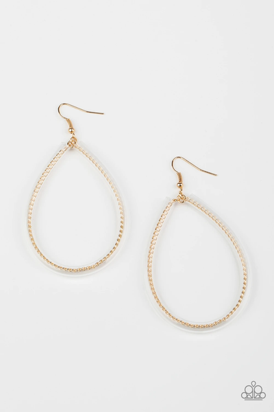 Paparazzi Just ENCASE You Missed It - Gold Earrings