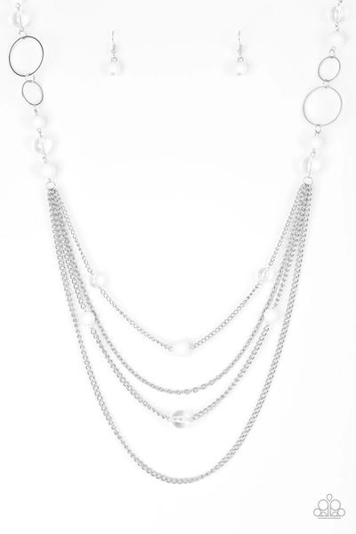 Paparazzi Bubbly Bright - White Necklace