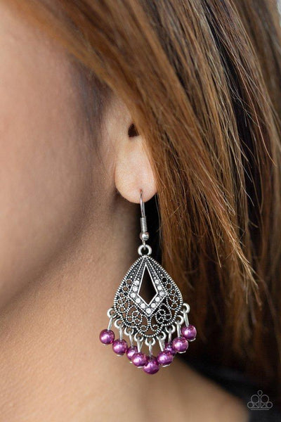 Paparazzi Gracefully Gatsby - Purple Earrings