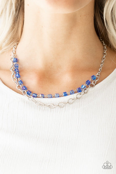 Paparazzi Block Party Princess - Blue Necklace