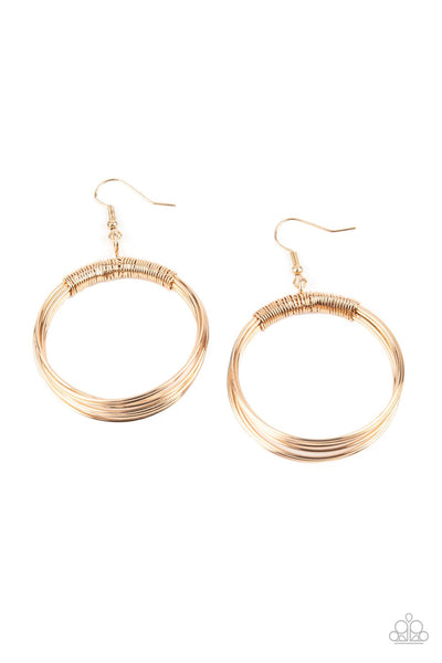 Paparazzi Urban-Spun - Gold Earrings