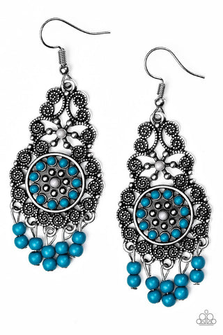 Paparazzi Courageously Congo - Blue Earrings