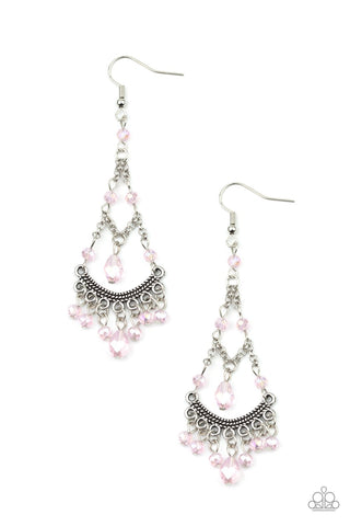 Paparazzi First In SHINE - Pink Earrings
