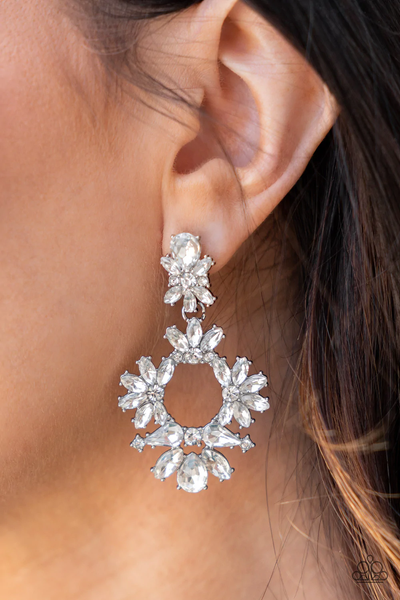 Paparazzi Leave them Speechless - White Post Earrings