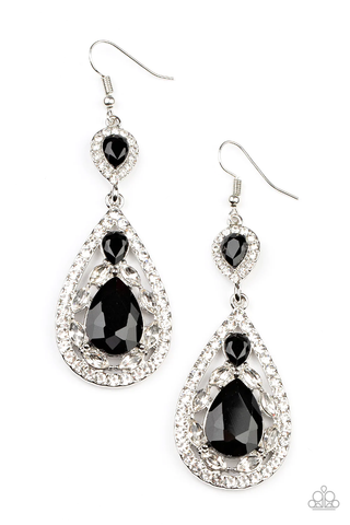 Paparazzi Posh Pageantry - Black Earrings