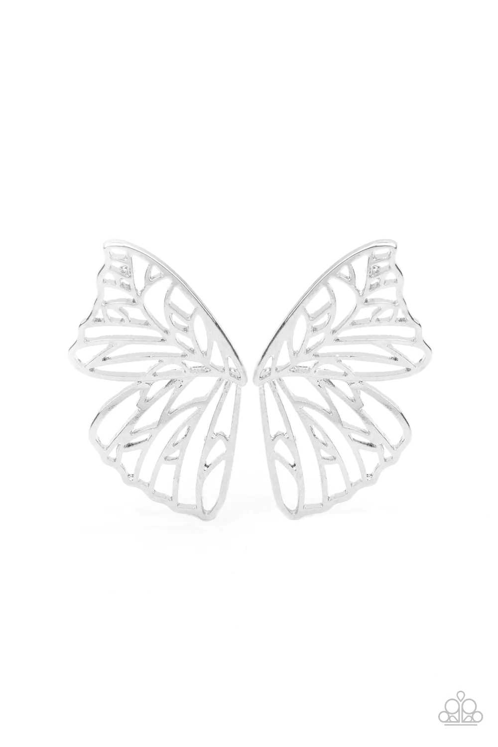 Paparazzi Butterfly Frills - Silver Earrings