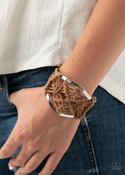 Paparazzi Macrame Mode - Brown Bracelet