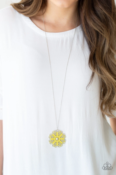 Paparazzi Spin Your PINWHEELS - Yellow Necklace