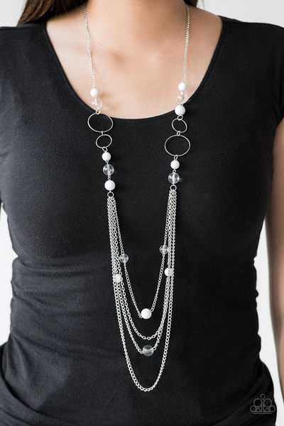 Paparazzi Bubbly Bright - White Necklace