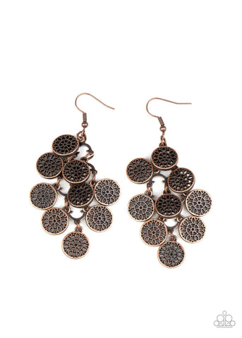 Paparazzi Blushing Blooms - Copper Earrings
