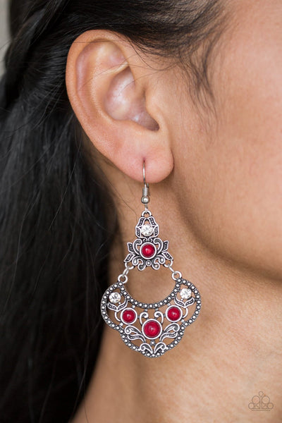 Paparazzi Garden State Glow - Red Earrings
