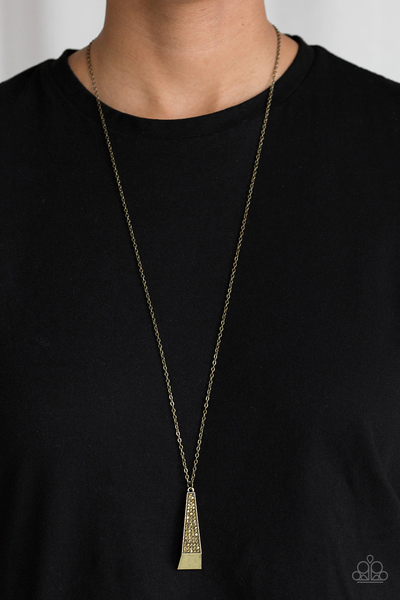 Paparazzi Prized Pendulum - Brass Necklace