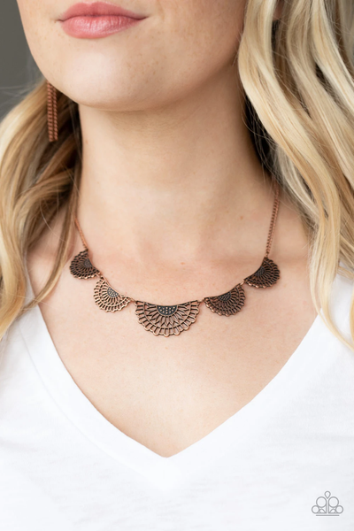 Paparazzi Fanned Out Fashion - Copper Necklace
