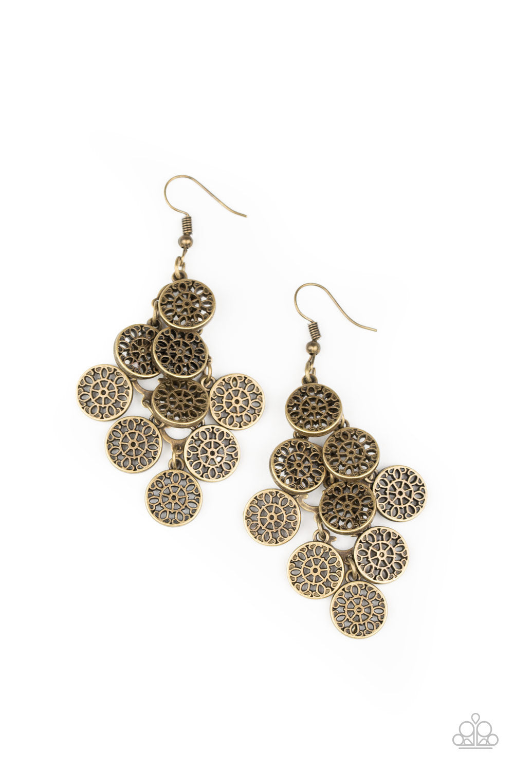 Paparazzi Blushing Blooms - Brass Earrings