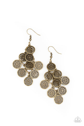 Paparazzi Blushing Blooms - Brass Earrings