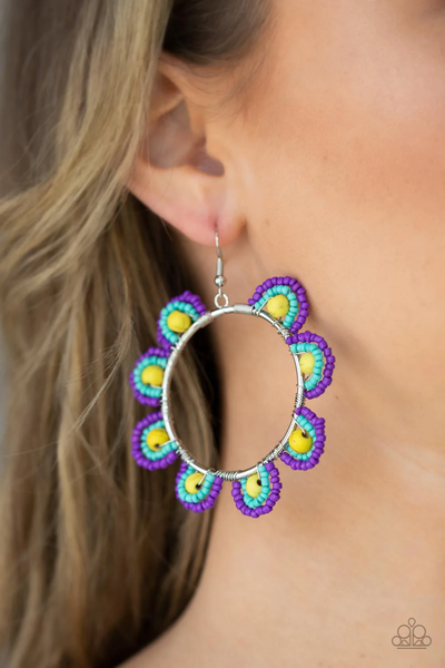 Paparazzi Groovy Gardens - Yellow Earrings