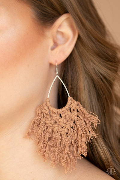 Paparazzi Oh MACRAME, Oh My - Brown Earrings