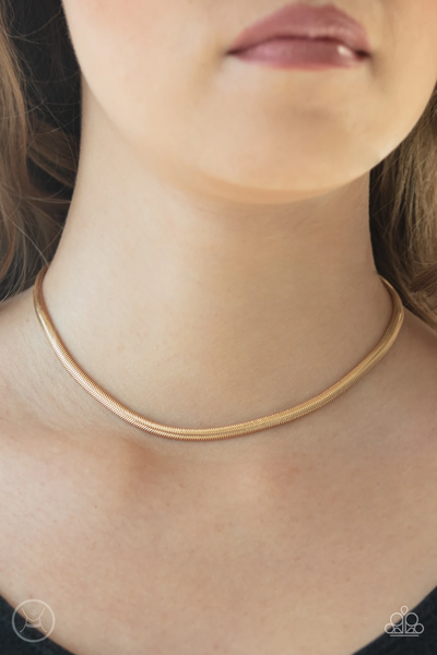 Paparazzi Flat Out Fierce - Gold Necklace