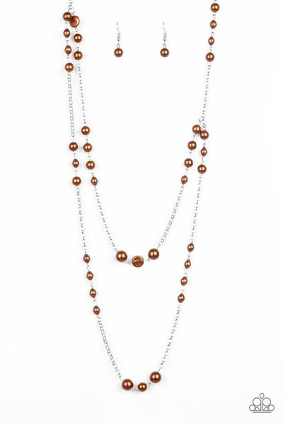 Paparazzi Pearl Promenade - Brown Necklace