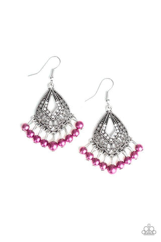 Paparazzi Gracefully Gatsby - Purple Earrings
