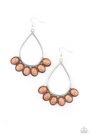 Paparazzi Stone Sky - Brown Earrings