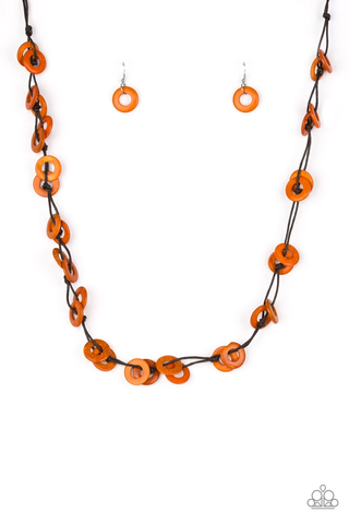 Paparazzi Waikiki Winds - Orange Necklace
