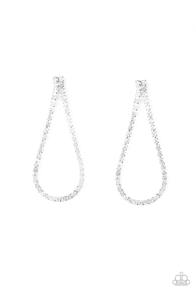 Paparazzi Diamond Drops - White Earrings