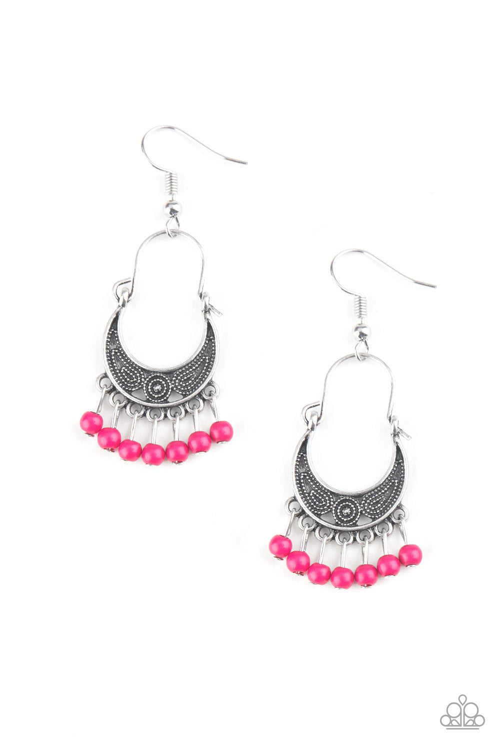 Paparazzi Hopelessly Houston - Pink Earrings