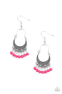 Paparazzi Hopelessly Houston - Pink Earrings